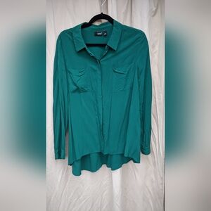 a.n.a. Women's Green Button-Up Top